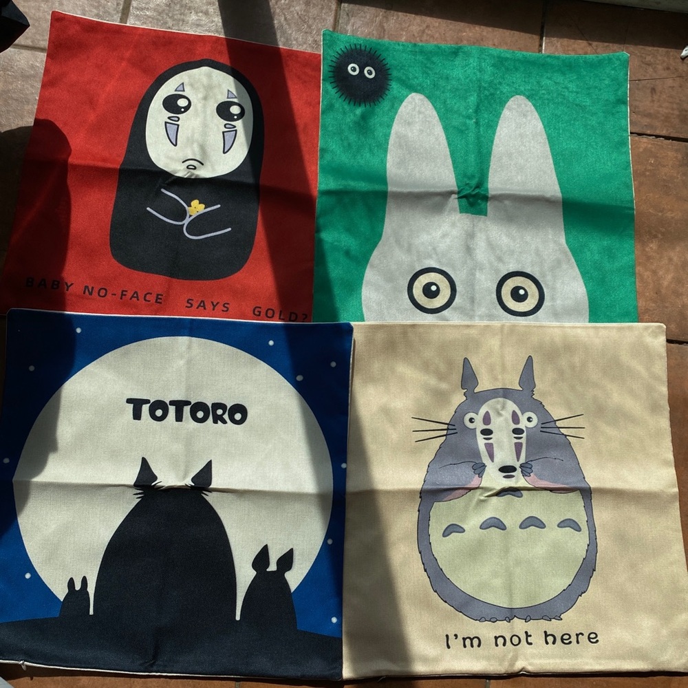 COPY - Totoro 4 pc throw pillow cases NO pillows